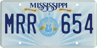 MS license plate MRR654