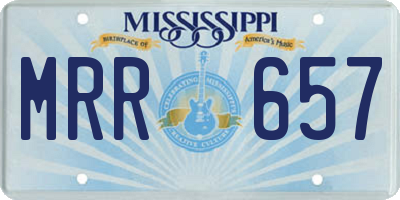 MS license plate MRR657