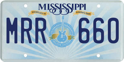 MS license plate MRR660