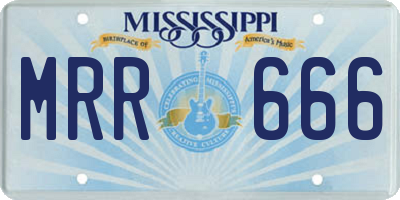 MS license plate MRR666