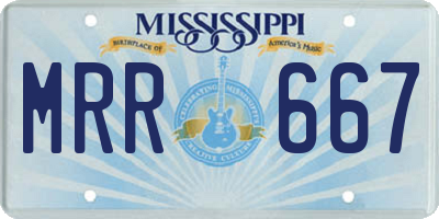 MS license plate MRR667
