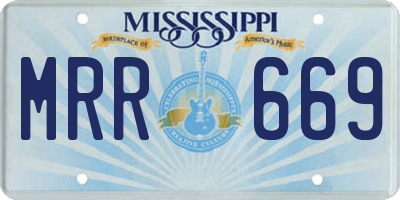 MS license plate MRR669