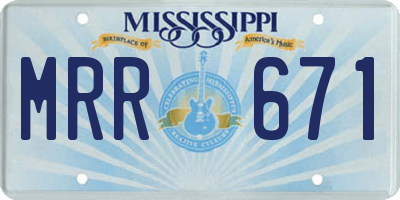 MS license plate MRR671