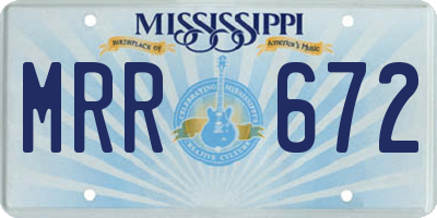 MS license plate MRR672
