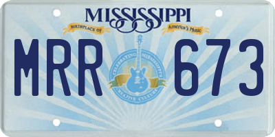 MS license plate MRR673