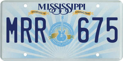 MS license plate MRR675