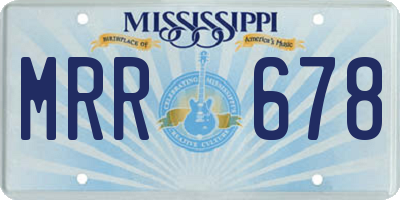 MS license plate MRR678