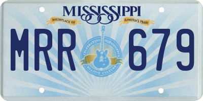 MS license plate MRR679