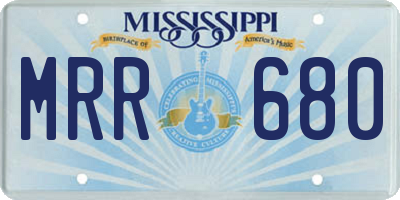 MS license plate MRR680