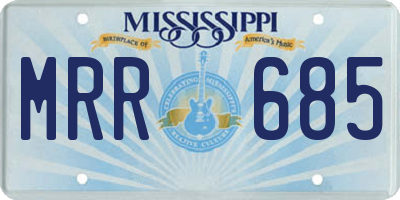 MS license plate MRR685