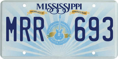 MS license plate MRR693