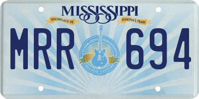 MS license plate MRR694