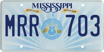 MS license plate MRR703