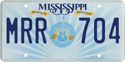 MS license plate MRR704