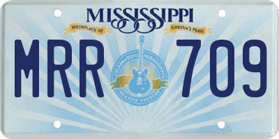 MS license plate MRR709
