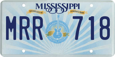 MS license plate MRR718