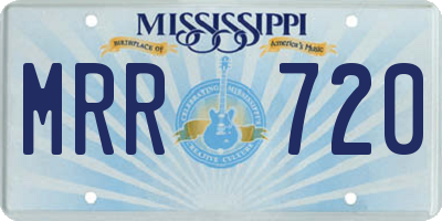 MS license plate MRR720