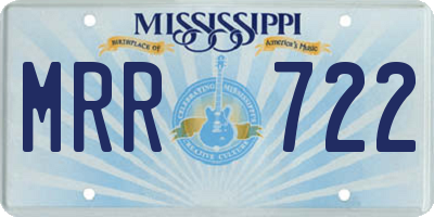 MS license plate MRR722