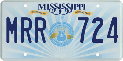 MS license plate MRR724