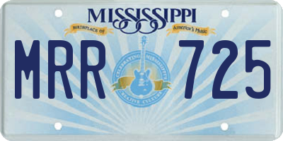 MS license plate MRR725