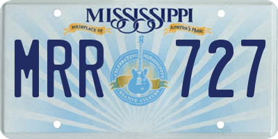 MS license plate MRR727