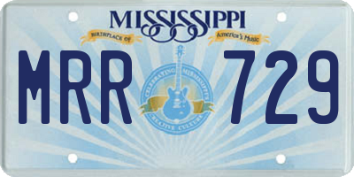 MS license plate MRR729