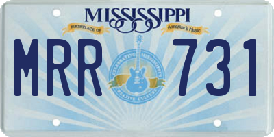 MS license plate MRR731