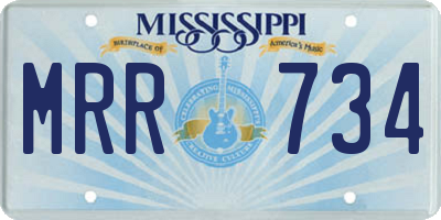 MS license plate MRR734