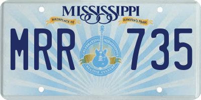 MS license plate MRR735