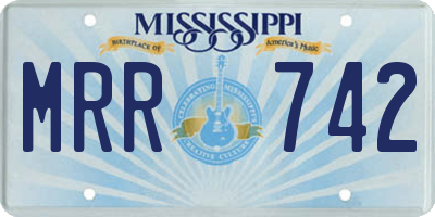 MS license plate MRR742