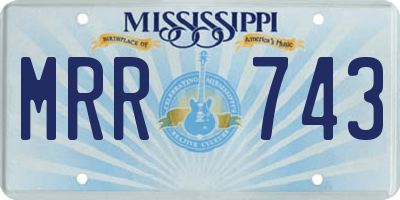 MS license plate MRR743