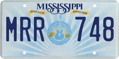 MS license plate MRR748
