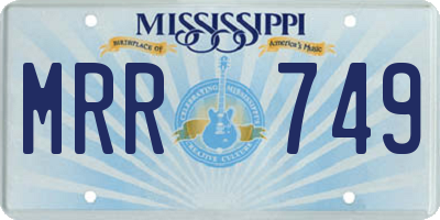 MS license plate MRR749