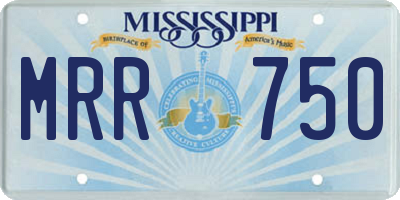 MS license plate MRR750