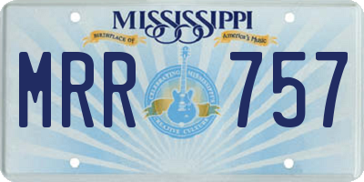 MS license plate MRR757