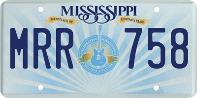 MS license plate MRR758