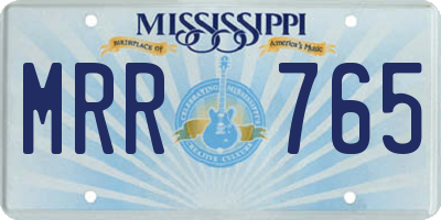 MS license plate MRR765