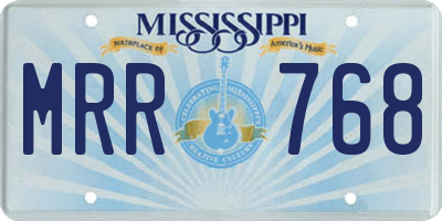 MS license plate MRR768