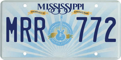 MS license plate MRR772