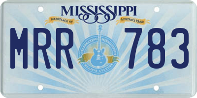MS license plate MRR783