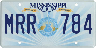 MS license plate MRR784