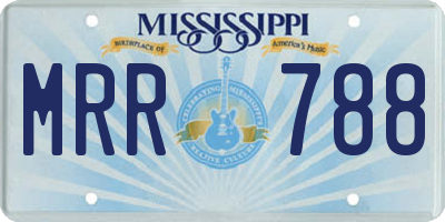 MS license plate MRR788