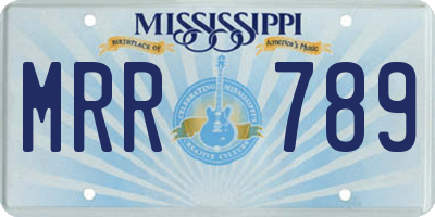MS license plate MRR789