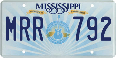 MS license plate MRR792