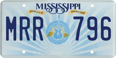 MS license plate MRR796