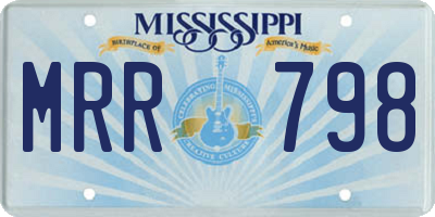 MS license plate MRR798