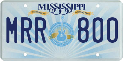 MS license plate MRR800