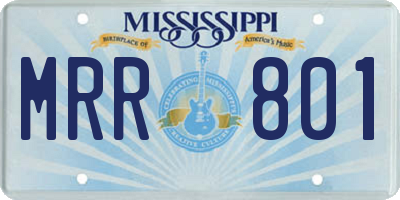 MS license plate MRR801