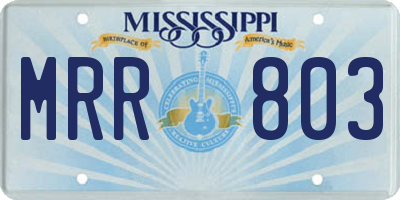 MS license plate MRR803