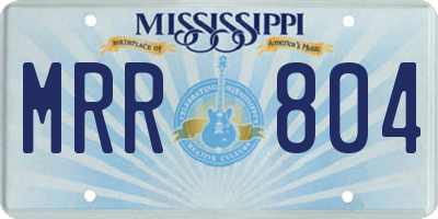 MS license plate MRR804